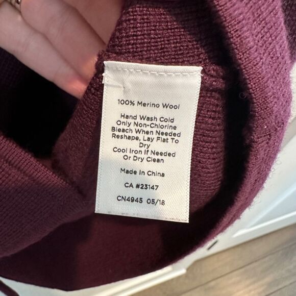 Talbots Woman Purple 100% Extra Fine Merino Wool Sweater Blazer - Size 1X - EUC - Picture 5 of 7